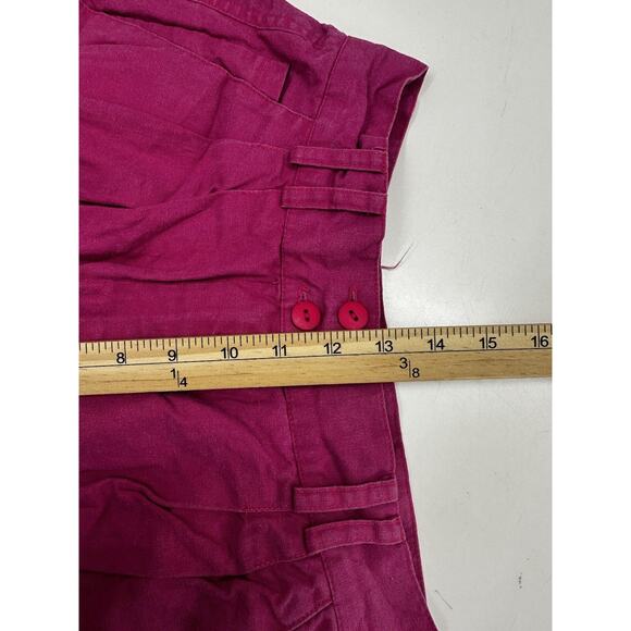 Rafaella Womens Shorts Size 6 Pink High Waisted Linen Blend - Picture 7 of 10